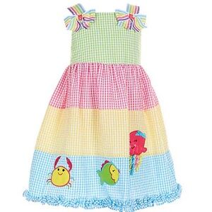 Baby girl beach seersucker dress